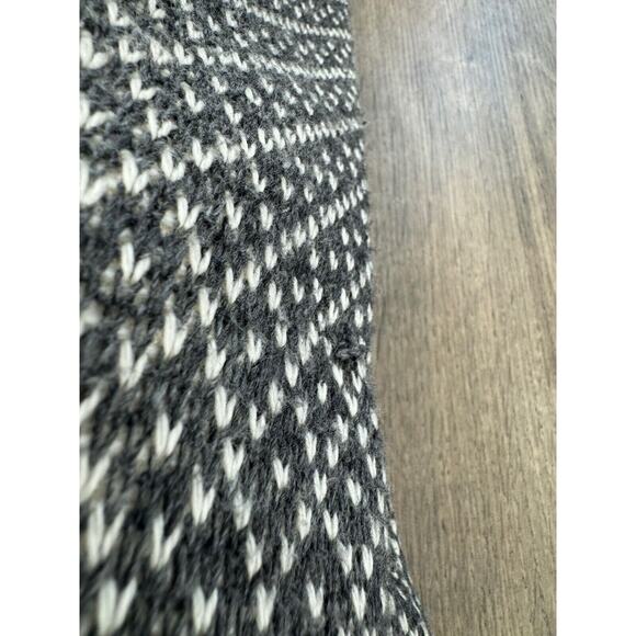 LL Bean Zip Sweater Jacket Womens Small Sherpa Lined Cinch Waist Gray Birds Eye - Picture 11 of 11